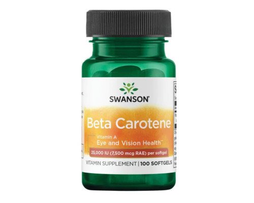 Beta-Carotene 25,000 IU (7,500 mcg RAE) - 100 Sgels