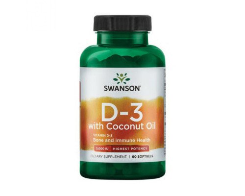 D3 with Coconut oil 5000iu - 60 softgels