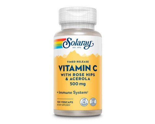 Vitamin C with Rose Hips & Acerola, Timed Release 500mg - 100 vcaps