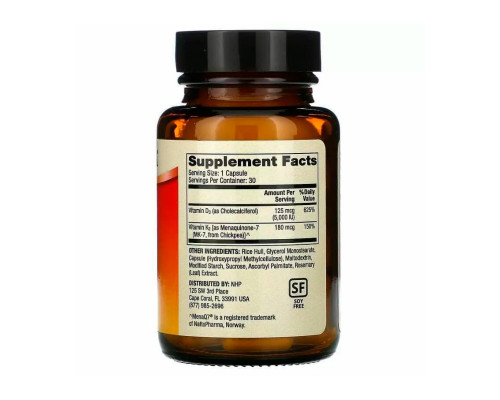 Витамин Д3 и К2, Vitamins D3 & K2, Dr. Mercola, 30 капсул