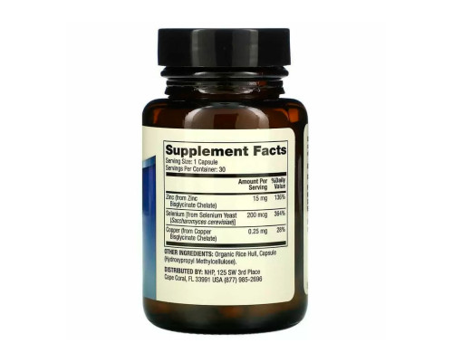 Цинк плюс селен, Zinc Plus Selenium, Dr. Mercola, 30 капсул