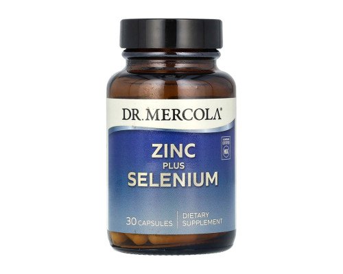 Цинк плюс селен, Zinc Plus Selenium, Dr. Mercola, 30 капсул