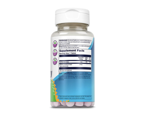 KAL Zinc Elderberry ActivMelt® – цинк і бузина для підтримки імунітету дітей, Mixed Berry, 90 micro tablets