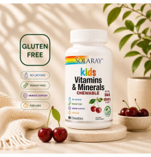 Solaray Kids Vitamins & Minerals — дитячі жувальні вітаміни та мінерали для імунітету, росту та розвитку