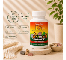 Animal Parade Vitamin D3 500 МЕ — дитячий жувальний вітамін D3, Black Cherry