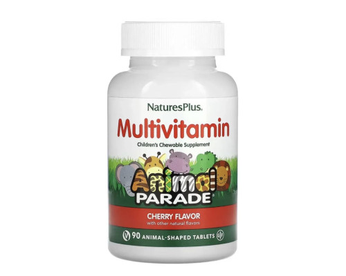 Animal Parade® Multi Cherry — дитячі мультивітаміни зі смаком вишні, 90 жувальних таблеток