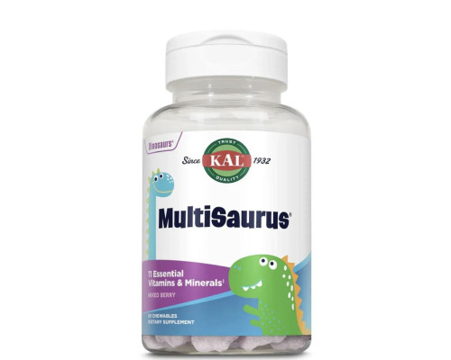 KAL MultiSaurus — дитячі мультивітаміни з овочевою основою, 60 жувальних таблеток