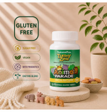 Nature’s Plus Animal Parade® Tummy Zyme® — дитячі жувальні ферменти для підтримки травлення, Tropical Fruit, 90 tablets