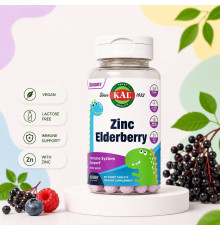 KAL Zinc Elderberry ActivMelt® – цинк і бузина для підтримки імунітету дітей, Mixed Berry, 90 micro tablets