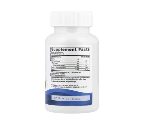 Nordic Naturals Vitamin C Gummies 250 мг, 60 жувальних мармеладок для підтримки імунітету