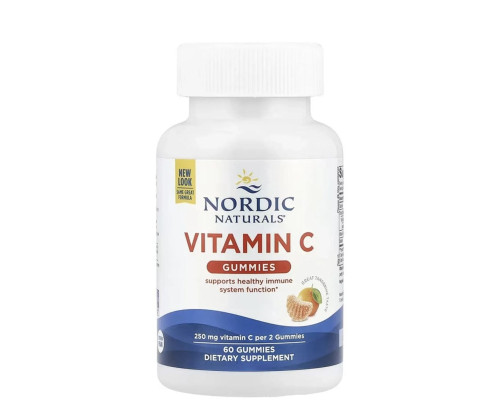 Nordic Naturals Vitamin C Gummies 250 мг, 60 жувальних мармеладок для підтримки імунітету