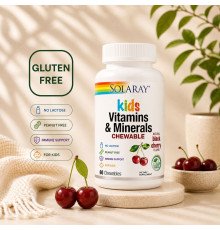 Solaray Kids Vitamins & Minerals — дитячі жувальні вітаміни та мінерали для імунітету, росту та розвитку