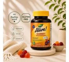 Alive! Дитячі мультивітаміни у формі жувальних мармеладок, БЕЗ ГЛЮТЕНУ, на основі пектину — 60 мармеладок