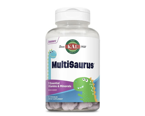KAL MultiSaurus Berry Grape Orange – детские мультивитамины, 90 жевательных таблеток