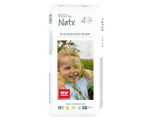 Сет органічних підгузок Eco by Naty, Розмір 3, 50 шт(від 4 до 9 кг) та Розмір 4+,42 шт(від 9 до 20 кг)