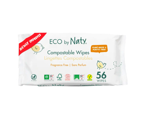 Органічні серветки Eco by Naty без запаху 56 шт