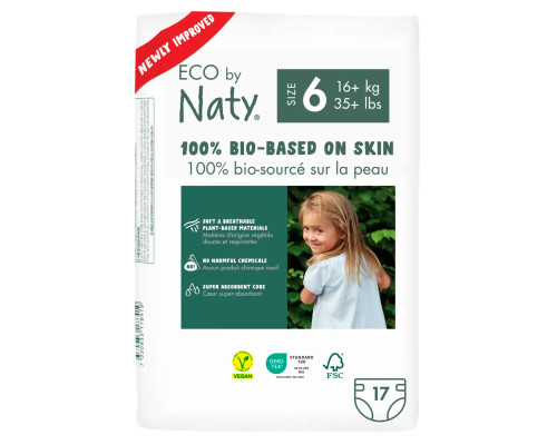 Органічні підгузники Eco by Naty Розмір 6 (16 кг) 17 шт
