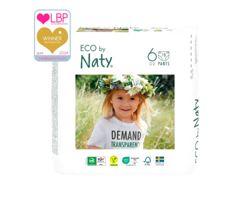 Органічні підгузки-трусики Eco by Naty Розмір 6 (16+ кг) 18 шт