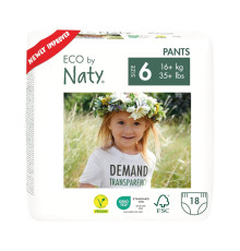 Органічні підгузки-трусики Eco by Naty Розмір 6 (16+ кг) 18 шт