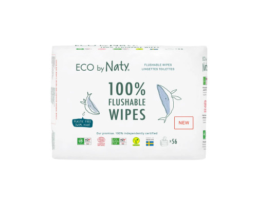 Органічний вологий туалетний папір Eco by Naty, без запаху 168 шт (3 упаковки 1)