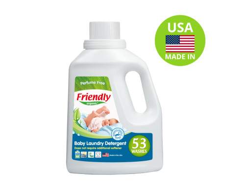 Органічний рідкий пральний порошок-концентрат Friendly Organic без запаху 1,57 літрів (53 прання)