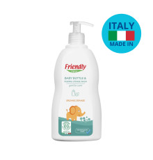 Органічний миючий засіб для дитячого посуду, пляшок, сосок Friendly Organic з ароматом апельсина, 500 мл
