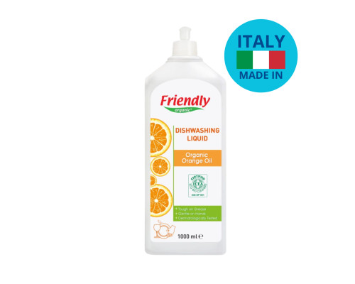 Органічний засіб для миття посуду Friendly Organic з апельсиновою олією 1000 мл