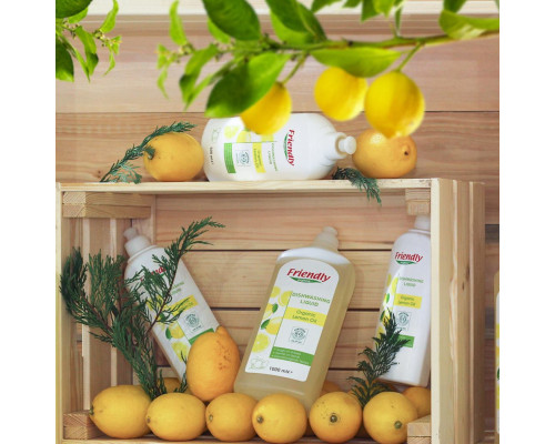 Органічний засіб для миття посуду Friendly Organic з лимонною олією 1000 мл