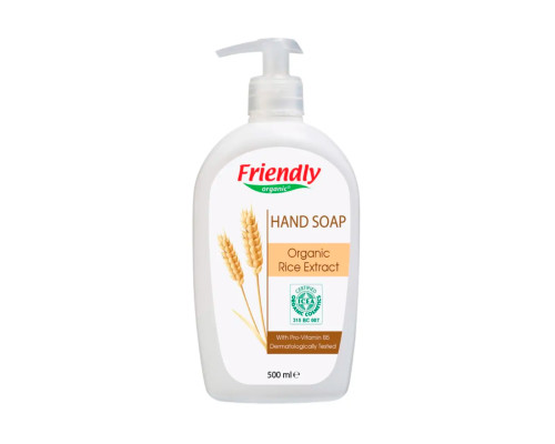 Органічне рідке мило для рук з екстрактом рису Friendly Organic 500 мл