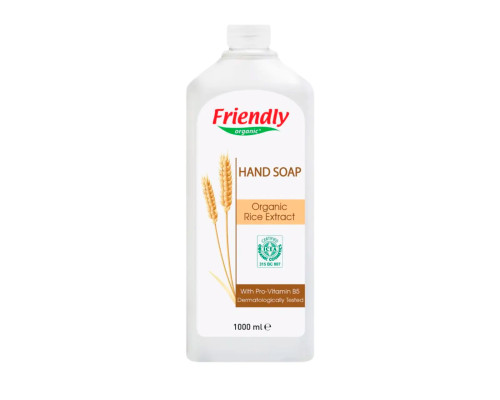 Органічне рідке мило для рук Friendly Organic з екстрактом рису 1000 мл