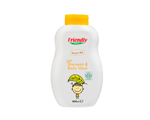 Органічний дитячий шампунь-гель Friendly Organic з екстрактом вівса 400 мл