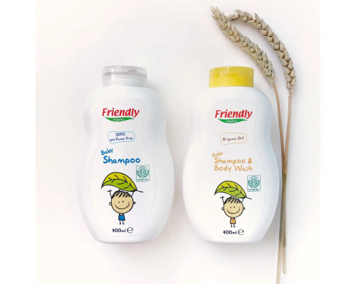 Органічний дитячий шампунь-гель Friendly Organic з екстрактом вівса 400 мл