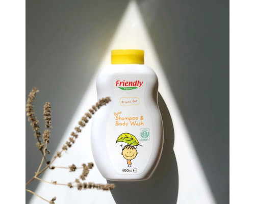 Органічний дитячий шампунь-гель Friendly Organic з екстрактом вівса 400 мл