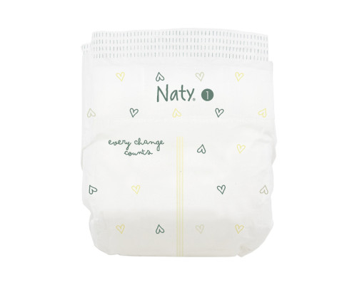 Одноразові дитячі підгузки BioEmbrace "NATY". Розмір 1 (2-5 кг.), 25шт. в упаковці.