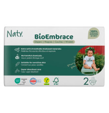 Одноразові дитячі підгузки BioEmbrace "NATY". Розмір 2 (3-6 кг.), 33 шт. в упаковці.