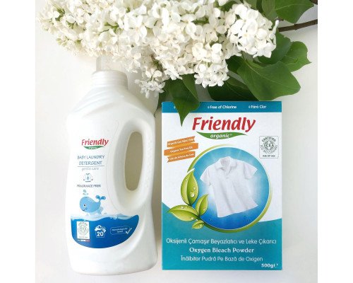 Органічний рідкий пральний порошок Friendly Organic без запаху 1000 мл (20 прань)