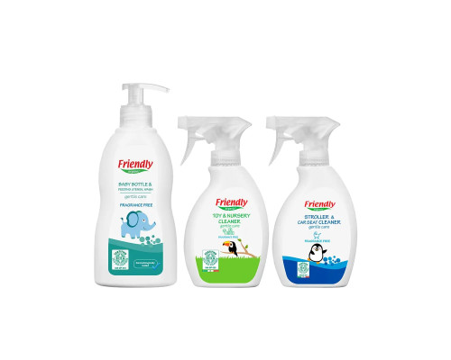 Економ набір засобів для чищення дитячих предметів та посуду Friendly Organic