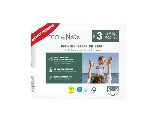 Органічні підгузники Eco by Naty Розмір 3 (від 4 до 9 кг) 50 шт