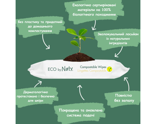 Органічні серветки Eco by Naty без запаху 56 шт