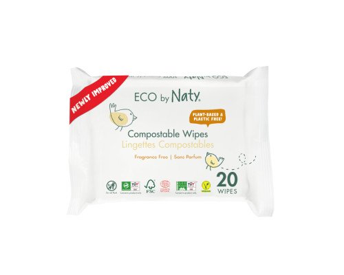 Органические салфетки Eco by Naty без запаха для путешествий, 20 шт.