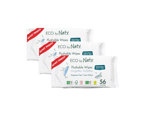 Органическая влажная туалетная бумага Eco by Naty, без запаха 168 шт (3 упаковки 1)