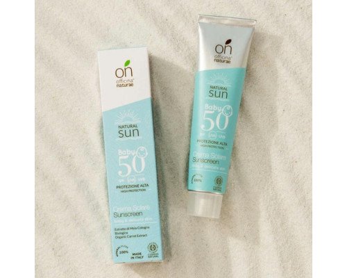 Органічний дитячий сонцезахисний флюїд SPF 50 в алюмінієвій тубі Officina Naturae, 75 мл