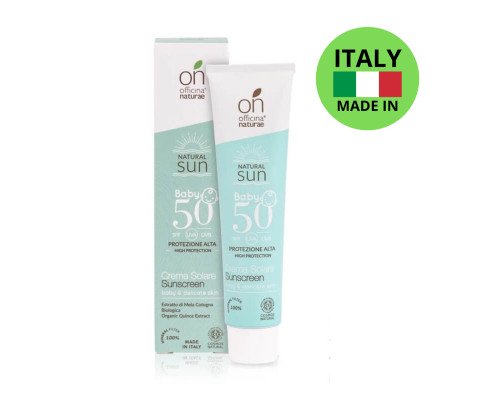 Органічний дитячий сонцезахисний флюїд SPF 50 в алюмінієвій тубі Officina Naturae, 75 мл