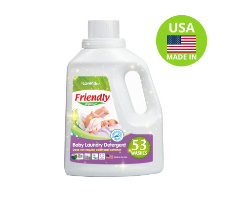 Органічний рідкий пральний порошок-концентрат Friendly Organic лаванда 1,57 літрів (53 прання)