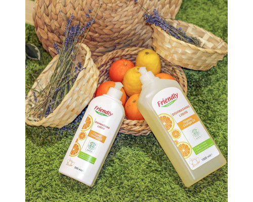Органічний засіб для миття посуду Friendly Organic з апельсиновою олією 500 мл
