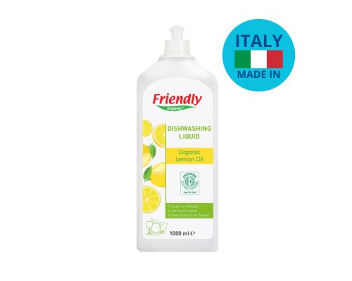 Органічний засіб для миття посуду Friendly Organic з лимонною олією 1000 мл