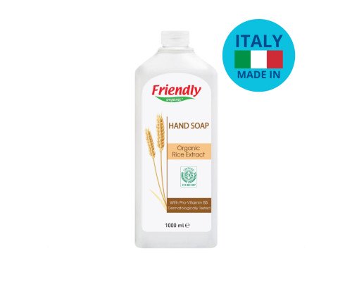 Органічне рідке мило для рук Friendly Organic з екстрактом рису 1000 мл