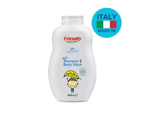 Органічний дитячий шампунь-гель Friendly Organic без запаху 400 мл