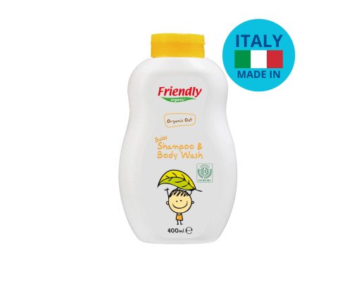 Органічний дитячий шампунь-гель Friendly Organic з екстрактом вівса 400 мл
