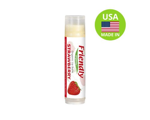 Органический бальзам для губ Friendly Organic клубника 4,25 гр